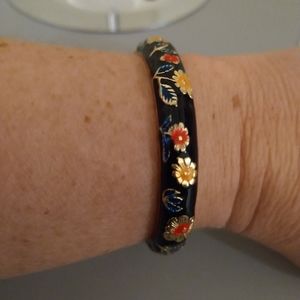 Black and gold enamel bracelet